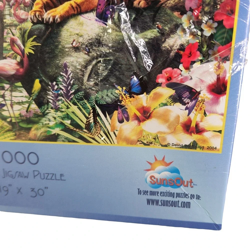 Asian Rain Forest Puzzle 1000 Pieces Jungle Animals Made USA Lg 19 x 30 New READ